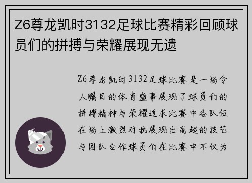 Z6尊龙凯时3132足球比赛精彩回顾球员们的拼搏与荣耀展现无遗