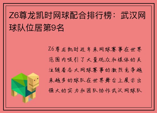 Z6尊龙凯时网球配合排行榜：武汉网球队位居第9名