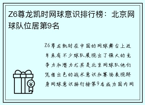 Z6尊龙凯时网球意识排行榜：北京网球队位居第9名